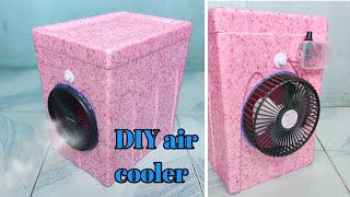 how to make air cooler using mini fan and Styro boxdiy air cooler AC [upl. by Ynffit942]