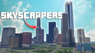 Adding SKYSCRAPERS to our City in Minecraft 02 [upl. by Remsen855]