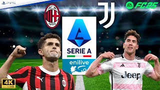 Milan vs Juventus Serie A 2425 Full Match  PS5™ FC 25 4K60 [upl. by New]