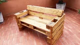 How to make DIY pallet bench  Come realizzare una panchina con pallet [upl. by Lugar528]