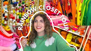 RAINBOW CLOSET TOUR🌈👗 Colorful closet organization [upl. by Carlo480]