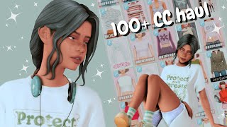 100 CC haul with links ✨ the sims 4 massive cc shopping haul ✨☁️ [upl. by Arivle]