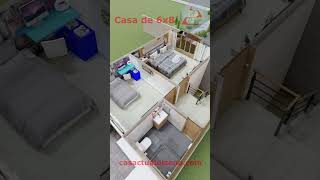 Casa de 6x8 DOS Plantas 2 RECAMARAS Fachadas de Casas Modernas [upl. by Adest]