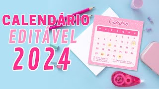 Faça Seu Calendário 2024 Editável no CANVA [upl. by Elbert126]