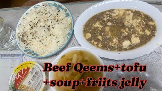 Eatingshow  Beef qeema tofu with rice foodie boy tokyo go viral my videos [upl. by Gazzo]