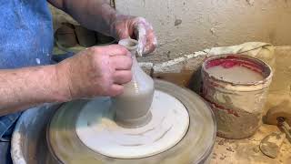 Beginner pottery throwing narrow forms Video5 of 10 on becoming a potter [upl. by Wildermuth]