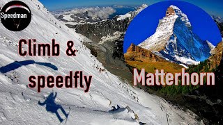 Speedflying from summit ridge of Matterhorn Zermatt 🇨🇭 [upl. by Levins]