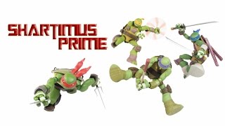 Revoltech TMNT Leonardo Donatello Raphael Michelangelo Nickelodeon Cartoon Figure Review [upl. by Helsie]