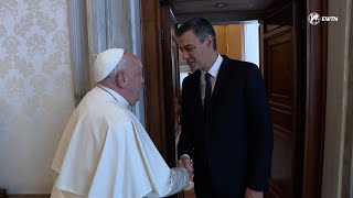 El Papa Francisco se reunió con el Presidente de España Pedro Sánchez en el Vaticano [upl. by Bred]