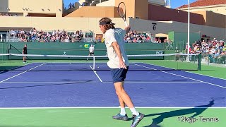 Tsitsipas Rune Pegula Sonego  IW 2023 Extra Practice Footage Vol 2 4k 60fps [upl. by Nehtanoj]