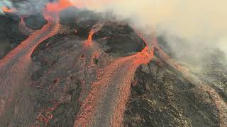 Drone Flight Over the Volcanic Eruption in Reykjanes Peninsula Iceland [upl. by Shara]