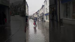 POV rainy walk Abergavenny town center pov povwalk [upl. by Lipp]