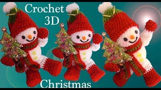 Como tejer a Crochet para principiantes adornos decoraciones en punto 3D tejido tallermanualperu [upl. by Morie]