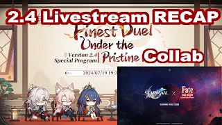 HSR 24 Livestream recap  Characters Kit revealed  FATE COLLAB  Honkai Star Rail hsr [upl. by Tiffy]