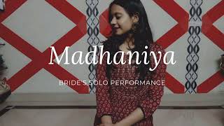 Madhaniya  Rahul Vaidya  Saj dhaj ke  Brides solo dance performance  Dance to shine [upl. by Edythe25]