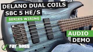 Delano SBC HES Series Wiring Dual Coil Soapbar Bass Pickups Demo [upl. by Millur]