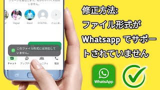 WhatsApp ファイル形式がサポートされていません  ファイル形式がサポートされていない問題を修正する方法 [upl. by Strickman]