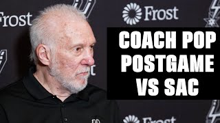 Coach Pops Postgame Interview vs Sacramento Kings  372024 [upl. by Orimisac]