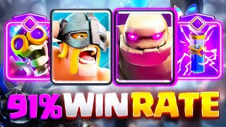 91 WIN RATE WITH BEST GOLEM DECK FOR TOP LADDER  GOLEM IS BACK ✌🏻 [upl. by Reifinnej]