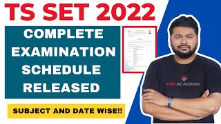 SubjectWise and DateWise Complete Examination Schedule Released TS SET 2022 tsset2022 tsset [upl. by Hernardo]