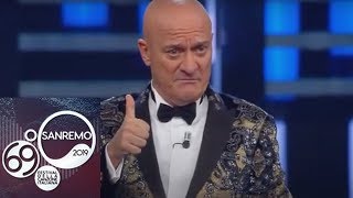 Sanremo 2019  Il monologo di Claudio Bisio su Claudio Baglioni [upl. by Aiela545]