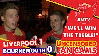 Liverpool 10 Bournemouth  quotWell Win The Treblequot  LFC Fan Cams [upl. by Egiaf]