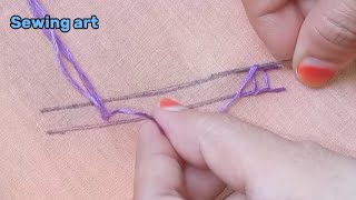 How to do Easy Open Chain Stitch tutorial Step by Step Open Chain Stitch  SewingArt [upl. by Enahpets]