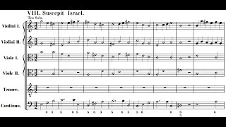 Johann Kuhnau  Magnificat in C Major VII Suscepit Israel w urtext edition score [upl. by Enyamrahs]