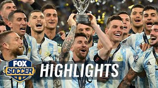 Argentina defeats Italy 30 behind offensive attack led by Lionel Messi  2022 Finalissima [upl. by Aierb]