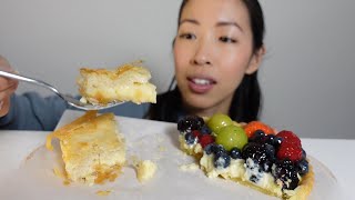 Fresh Fruit Tart with Greek Custard Dessert  Mukbang  ASMR  Eating Sounds [upl. by Carmela]