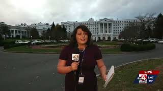 Newswatch anchor Serena Davanzo live outside the Greenbrier Resort with polling updates [upl. by Donalt417]