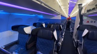 Trip Report  Delta Airlines New First Class Domestic Flight Onboard A321neo  Seattle to JFK [upl. by Becht]