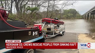 Kershaw County crews rescue several people from sinking raft in Wateree River [upl. by Eybbob335]