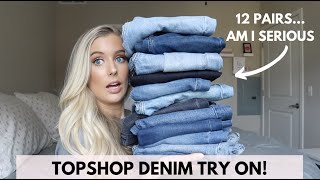 Topshop Denim Jeans Try On Haul  Review  Mom Jeans Straight Leg Jeans Jamie Skinny Jeans [upl. by Depoliti]