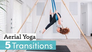 Aerial Yoga Class  5 Basic Aerial Yoga Transitions [upl. by Gilman553]