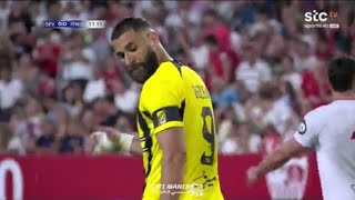 😱 Karim Benzema Missed Penalty Sevilla Vs AlIttihad 10 Friendly Match Extended Highlights [upl. by Ayt]