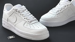 How To Lace Nike Air Force 1 Without METAL TAG STANDARD WAY [upl. by Aurelea]