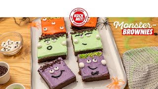 MonsterBrownies für Halloween 👻  Extra saftig dank Süßkartoffel [upl. by Ylagam]