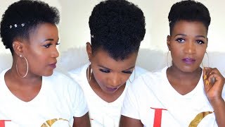 HOW TO FROHAWK ON SHORT NATURAL TWA 4C HAIR janenashe [upl. by Niawd]