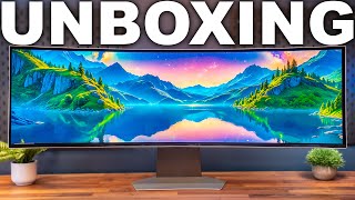 Samsung Odyssey OLED G9 G95SC Gaming Monitor Unboxing [upl. by Bounds]