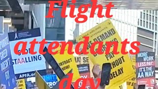 Worldwide flight attendants day Protesting at LAX airport [upl. by Anegue]