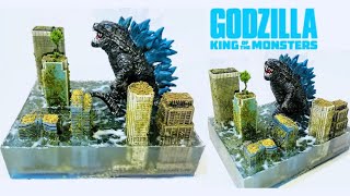 【ゴジラ ジオラマ】初自作ゴジラで水没ジオラマレジンアート制作 The Resin Art Diorama with GODZILLA Sculpture GODZILLA VS KONG [upl. by Legim526]