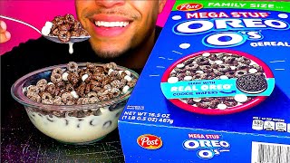 ASMR OREO OS MEGA STUF COOKIE CEREAL MILK  EATING MOUTH SOUNDS NOISES NO TALKING  MUKBANG [upl. by Halika]