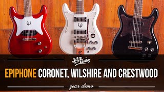 Three FANTASTIC new Epiphone guitars The Coronet Wilshire and Crestwood [upl. by Broadbent]