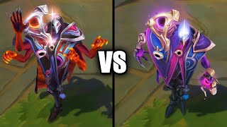 Dark Cosmic Erasure Jhin vs Dark Cosmic Jhin Skins Comparison League of Legends [upl. by Htidra]