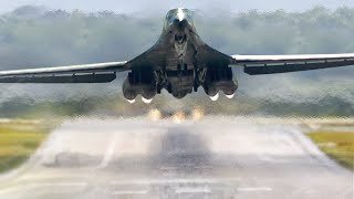 Monstrously Powerful US B1 Bomber Takes Off at Full Afterburner [upl. by Sill293]