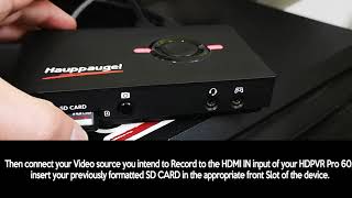 tutorial HDPVR Pro 60 stand alone mode [upl. by Serra]