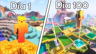 SOBREVIVÍ 100 DÍAS PERO cada CHUNK es un BLOQUE DIFERENTE Minecraft Hardcore [upl. by Nanreik]