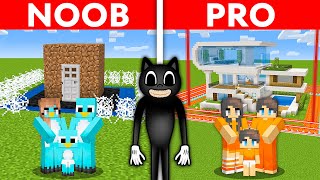 NOOB vs PRO CARTOON CAT Safest Security House Build Challenge to Protect My Family [upl. by Ahsielat]