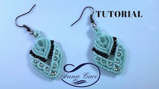 Tutorial macrame earrings quot Alice quot  Diy tutorial [upl. by Lisandra]